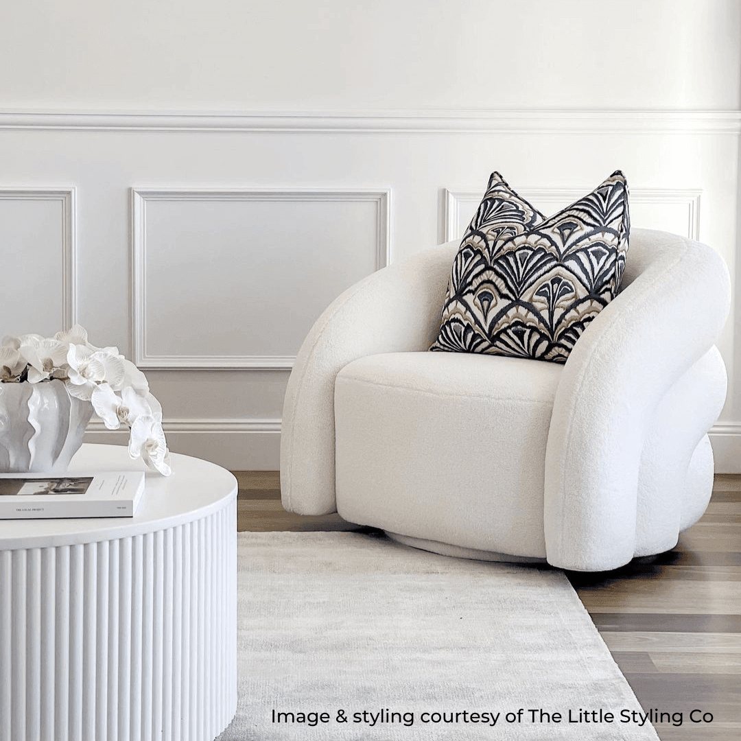Nereus | Fluted Round Coffee Table White - Mirra Interiors
