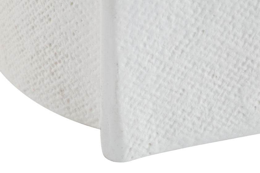 Burlap | Ceramic Textured Vase White (Large) - Mirra Interiors
