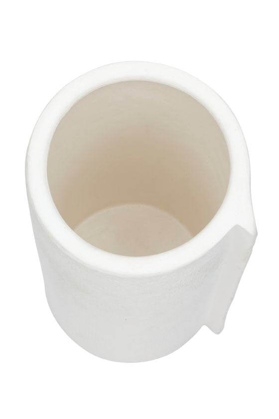 Burlap | Ceramic Textured Vase White (Large) - Mirra Interiors