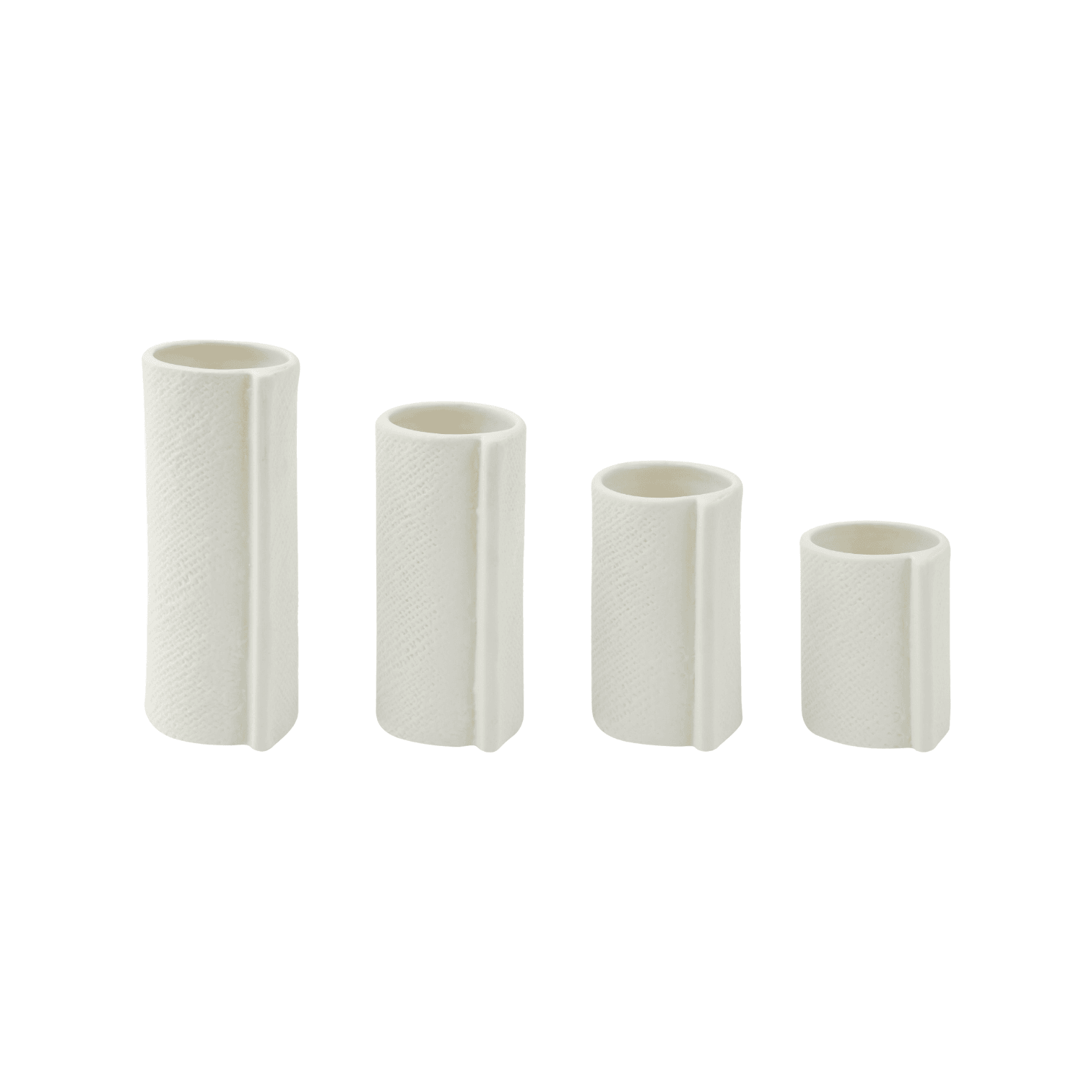 Burlap | Ceramic Textured Vases White (Set of 4) - Mirra Interiors