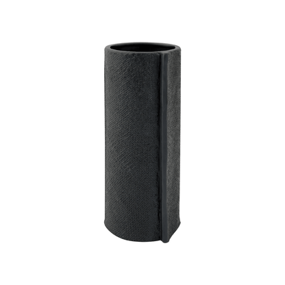 Burlap | Ceramic Textured Vase Black (Small) - Mirra Interiors