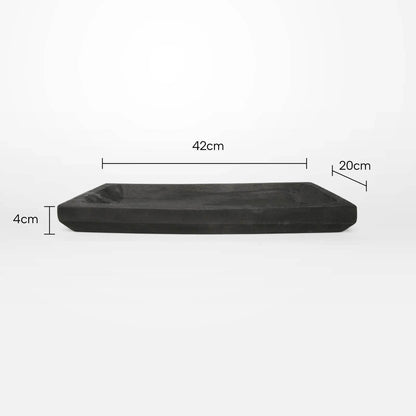 Simple | Decorative Timber Serving Tray Black - Mirra Interiors