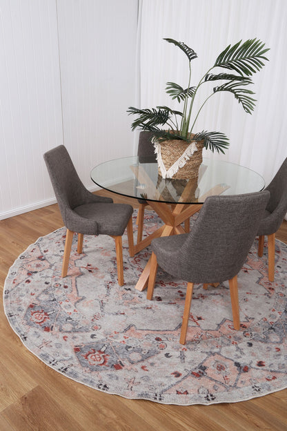 Sauville Multi Washablev Round Rug - VITAL 2463-00