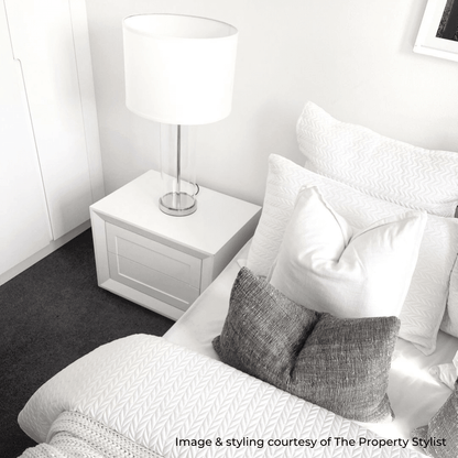 Baltimore | Oak 2 Drawer Bedside Table White - Mirra Interiors