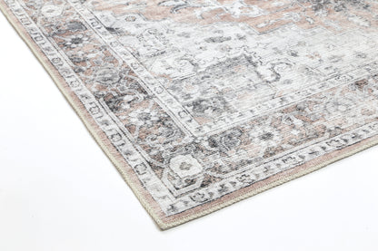 Distressed Vintage Cezanne Blush Washable Rug - VITAL 3082-11