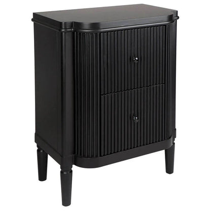 Arena | Ribbed Bedside Table Black - Mirra Interiors
