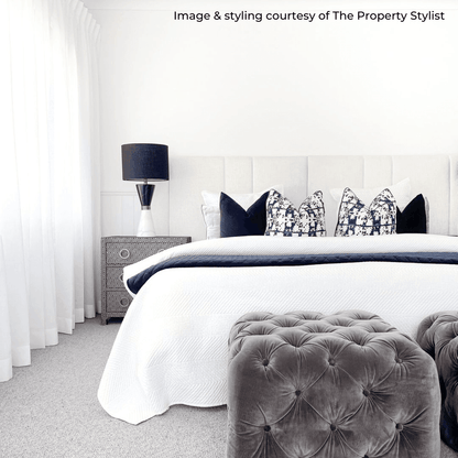 Braxton | Panelled Linen Bedhead Natural (Queen) - Mirra Interiors