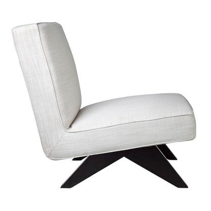 Marcus | Linen Slipper Chair Off White - Mirra Interiors