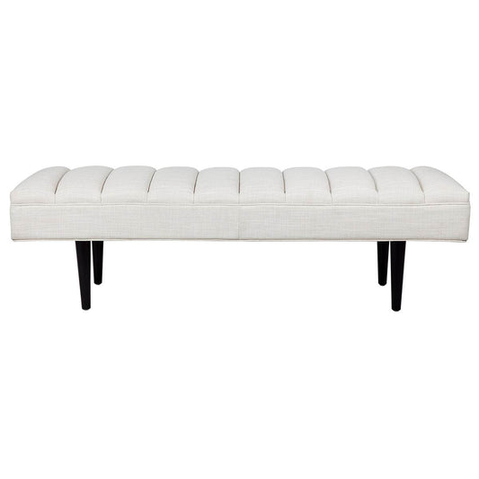 York | Linen Blend Bench Ottoman Natural Linen - Mirra Interiors