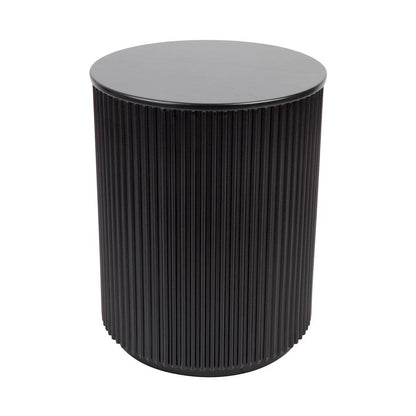 Nereus | Fluted Round Side Table Black - Mirra Interiors