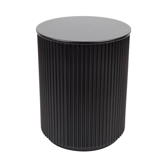 Nereus | Fluted Round Side Table Black - Mirra Interiors