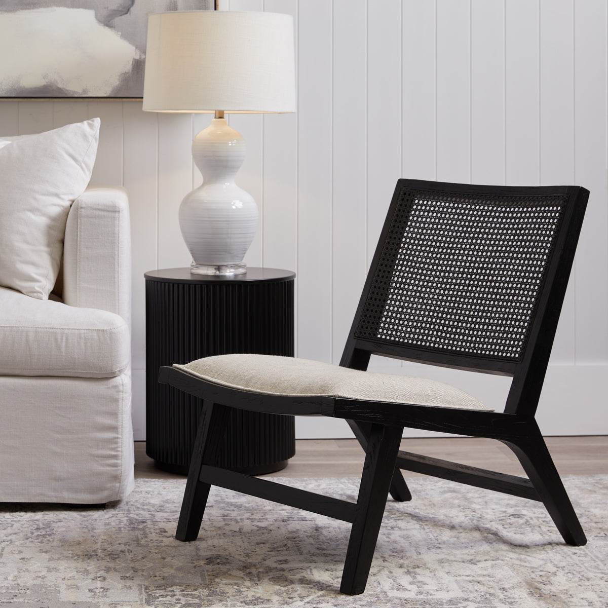 Nereus | Fluted Round Side Table Black - Mirra Interiors