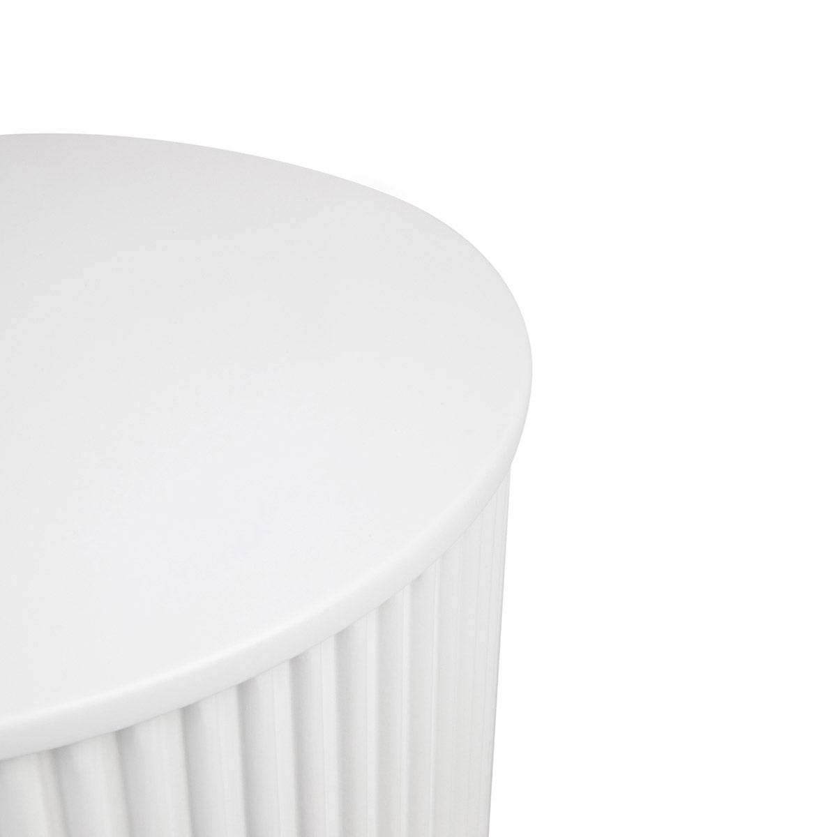 Nereus | Fluted Round Side Table White - Mirra Interiors