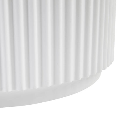 Nereus | Fluted Round Side Table White - Mirra Interiors