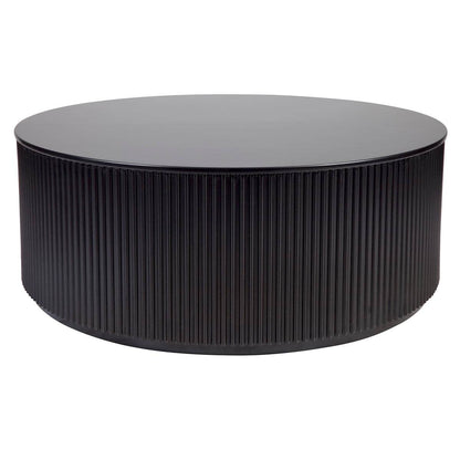 Nereus | Fluted Round Coffee Table Black - Mirra Interiors