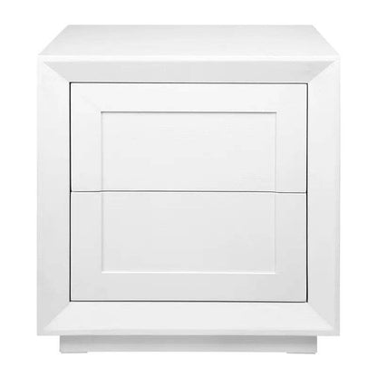 Baltimore | Oak 2 Drawer Bedside Table White - Mirra Interiors