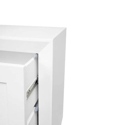 Baltimore | Oak 2 Drawer Bedside Table White - Mirra Interiors