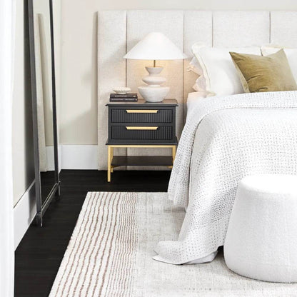 Braxton | Panelled Linen Bedhead Natural (Queen) - Mirra Interiors