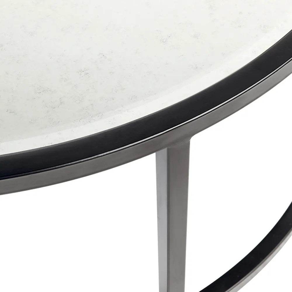 Sable | Mirrored Nesting Coffee Table Set Black - Mirra Interiors