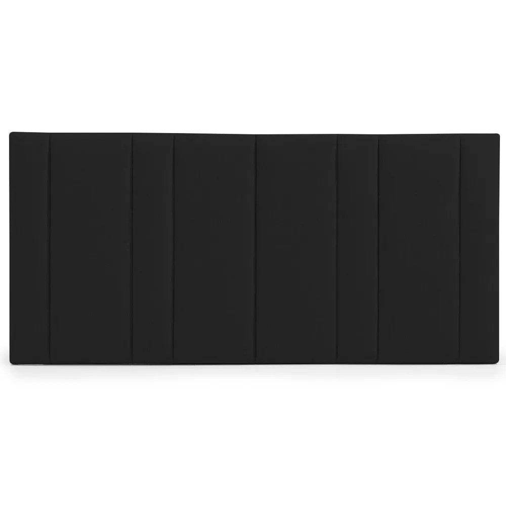 Braxton | Panelled Linen Bedhead Black (Queen) - Mirra Interiors