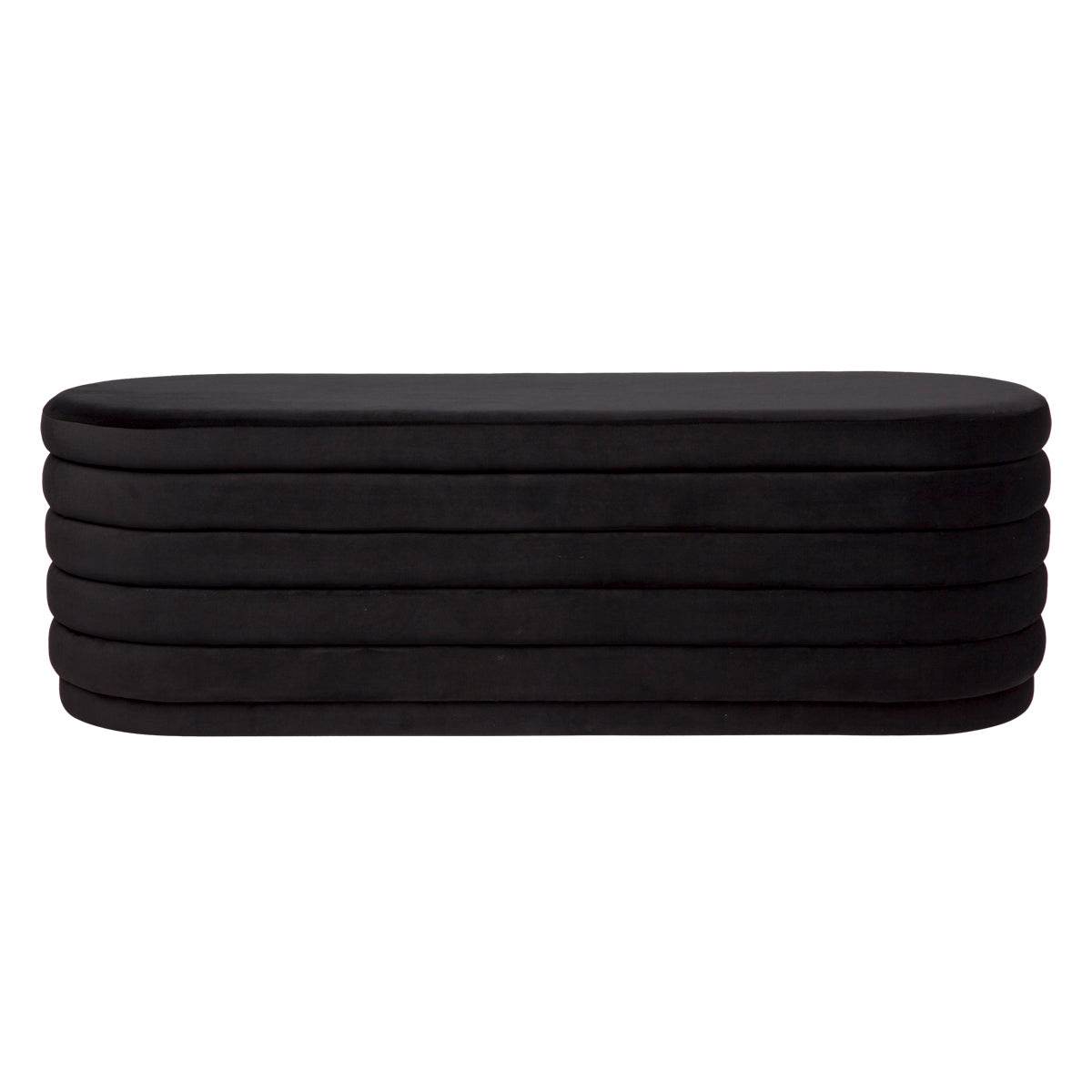Dulcie | Plush Velvet Storage Ottoman Black - Mirra Interiors