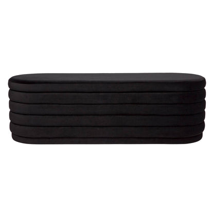 Dulcie | Plush Velvet Storage Ottoman Black - Mirra Interiors