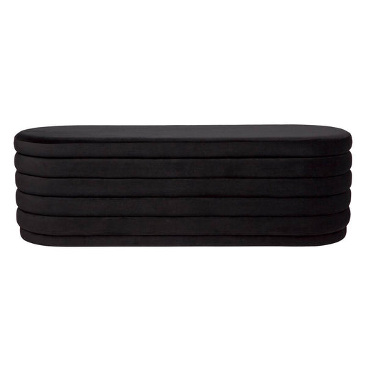 Dulcie | Plush Velvet Storage Ottoman Black - Mirra Interiors
