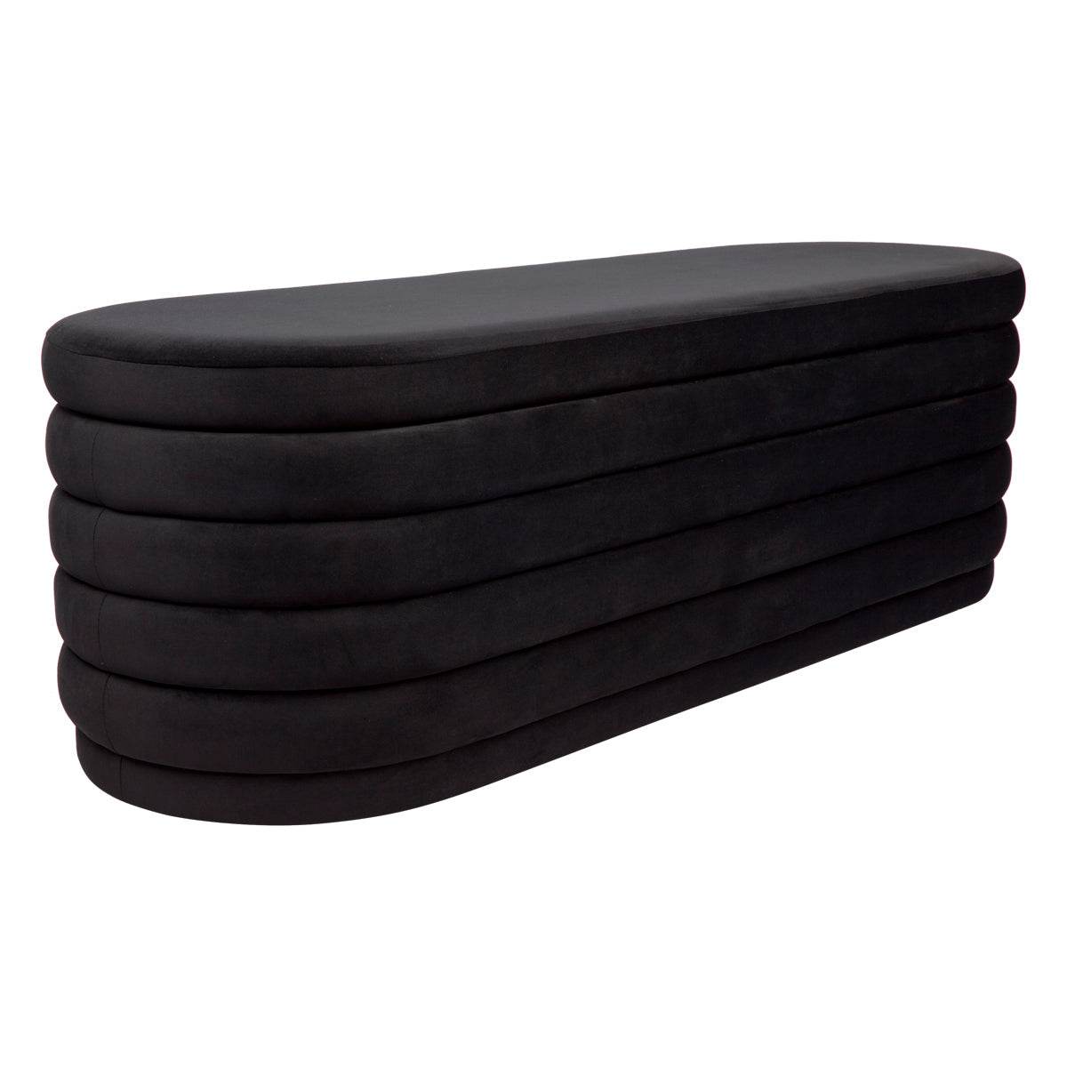 Dulcie | Plush Velvet Storage Ottoman Black - Mirra Interiors