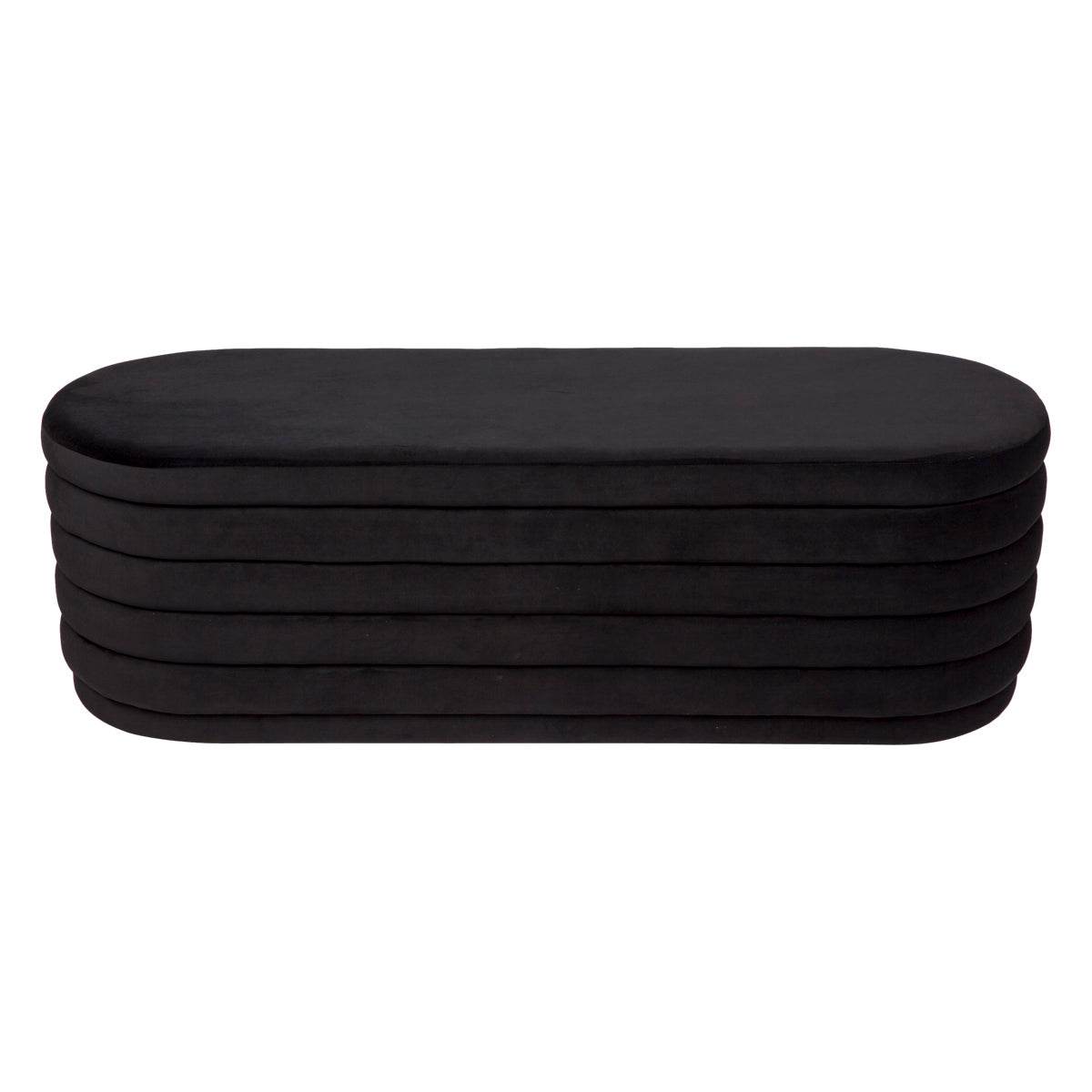 Dulcie | Plush Velvet Storage Ottoman Black - Mirra Interiors