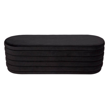 Dulcie | Plush Velvet Storage Ottoman Black - Mirra Interiors