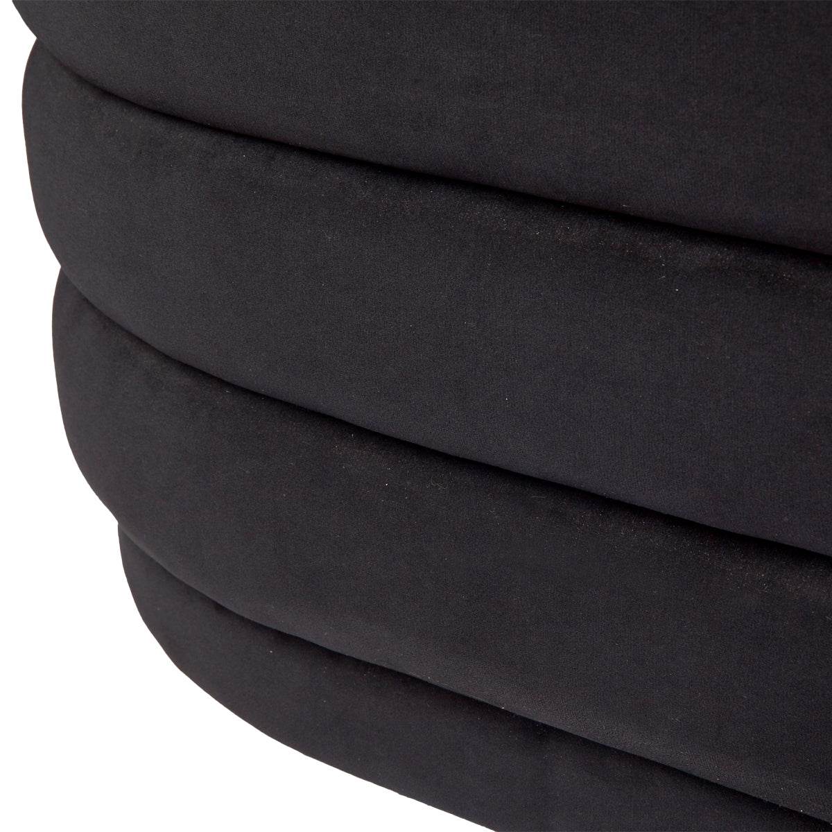 Dulcie | Plush Velvet Storage Ottoman Black - Mirra Interiors