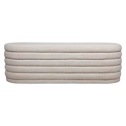 Dulcie | Plush Linen Storage Bench Ottoman Off White - Mirra Interiors