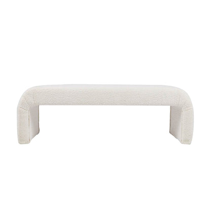 Everest | Boucle Bench Ottoman White - Mirra Interiors
