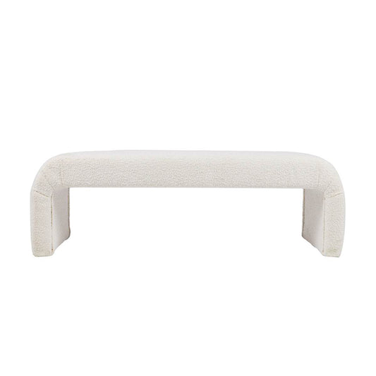 Everest | Boucle Bench Ottoman White - Mirra Interiors