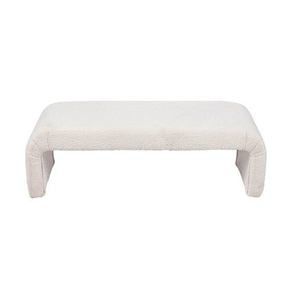Everest | Boucle Bench Ottoman White - Mirra Interiors