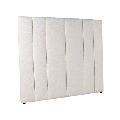 Siloh | Boucle Panelled Bedhead White (King) - Mirra Interiors