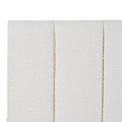 Siloh | Boucle Panelled Bedhead White (Queen) - Mirra Interiors