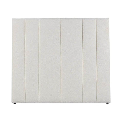 Siloh | Boucle Panelled Bedhead White (King) - Mirra Interiors