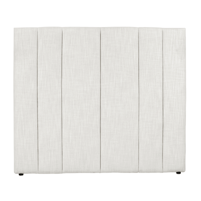 Siloh | Linen Panelled Bedhead Off-White (Queen) - Mirra Interiors