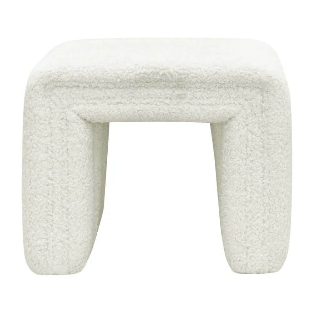 Stavros | Curved Stool Natural Linen - Mirra Interiors