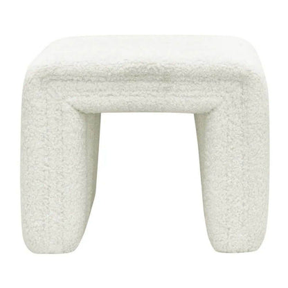 Stavros | Curved Stool Natural Linen - Mirra Interiors