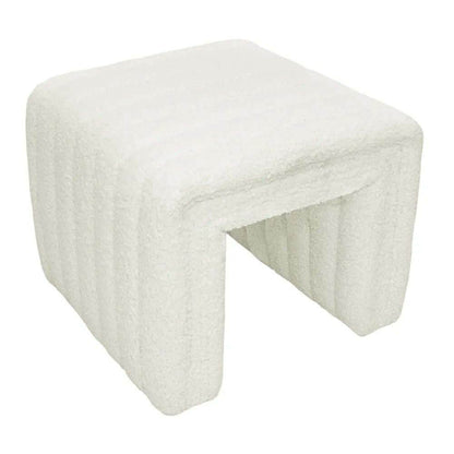 Stavros | Curved Stool Natural Linen - Mirra Interiors