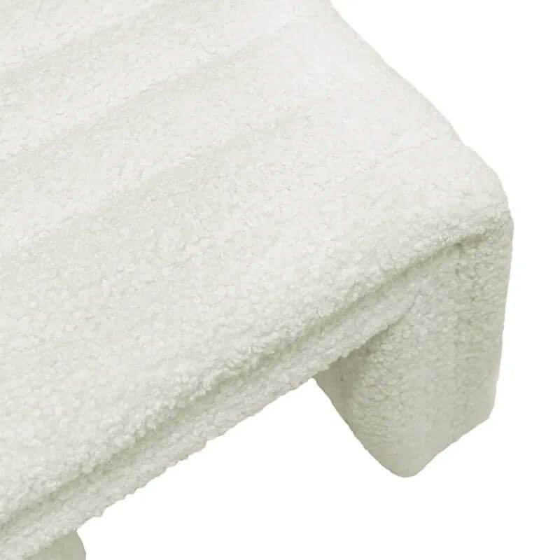 Stavros | Curved Stool Natural Linen - Mirra Interiors