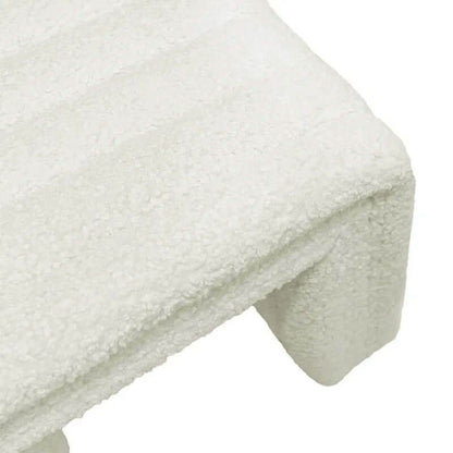 Stavros | Curved Stool Natural Linen - Mirra Interiors
