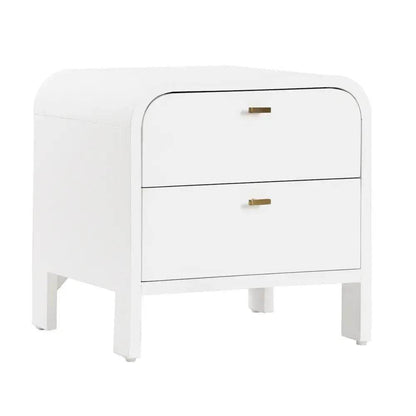 Copeland | 2 Drawer Curved Bedside Table White - Mirra Interiors