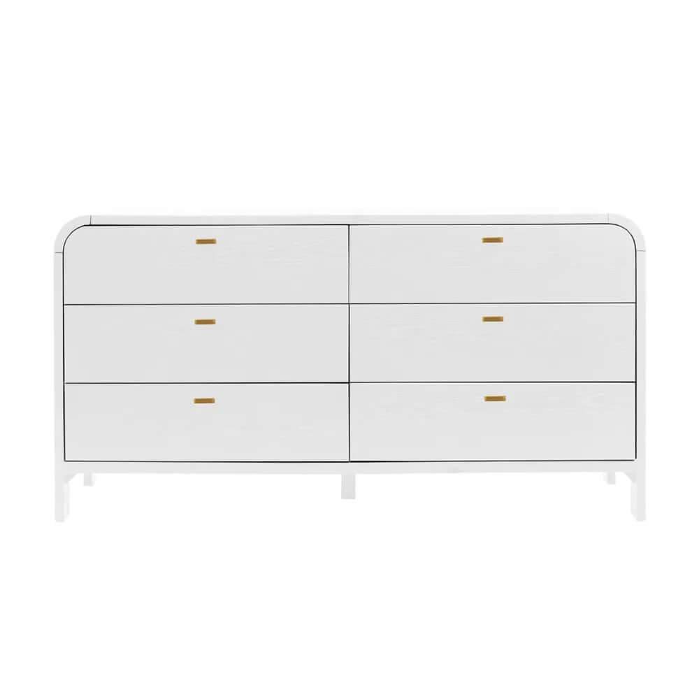 Copeland | 6 Drawer Curved Dresser White - Mirra Interiors