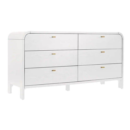 Copeland | 6 Drawer Curved Dresser White - Mirra Interiors