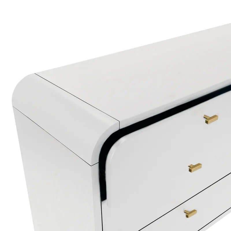 Copeland | 6 Drawer Curved Dresser White - Mirra Interiors