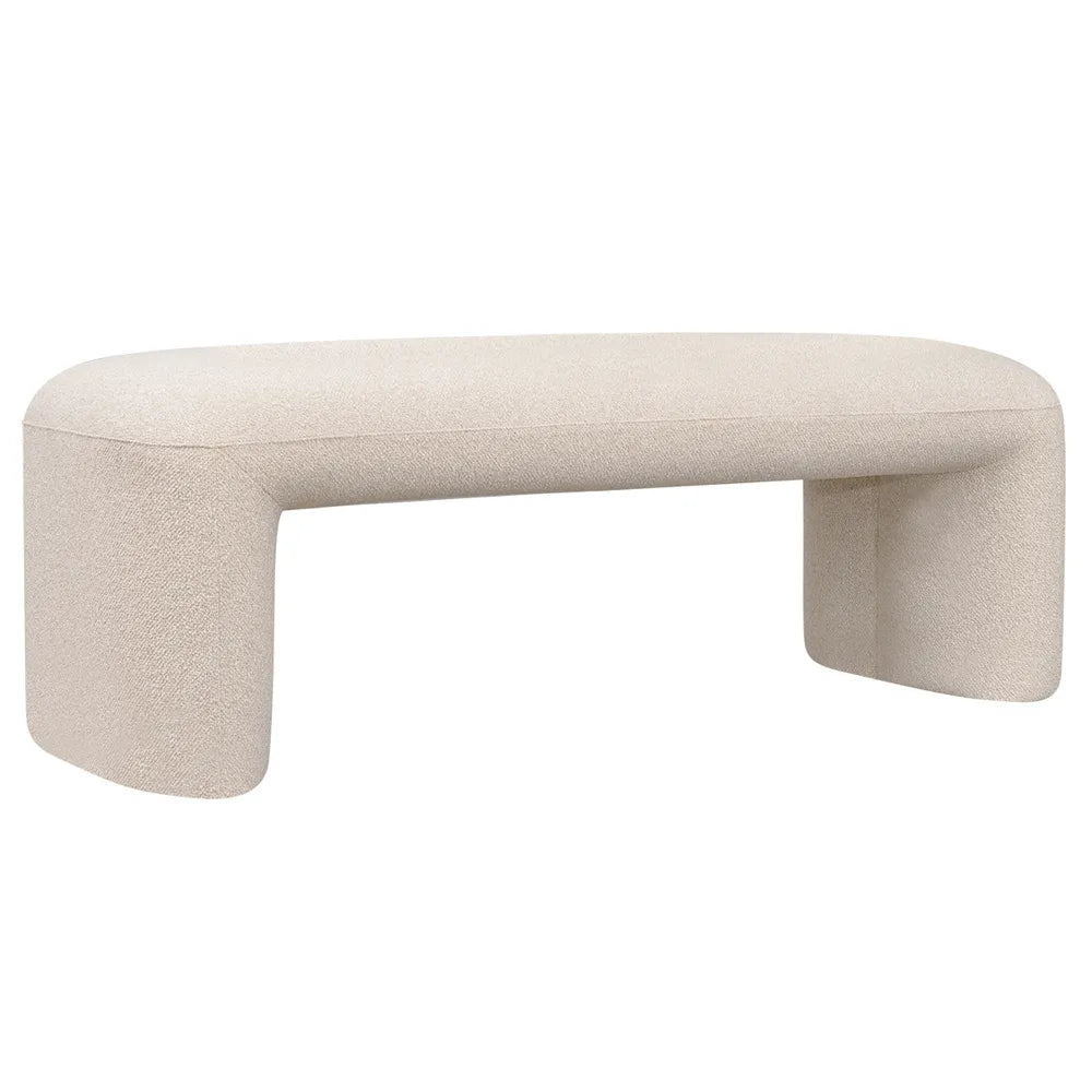 Levene | Boucle Bench Ottoman - Natural White