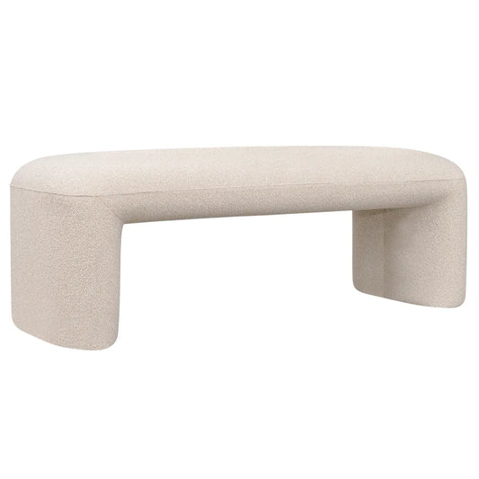 Levene | Boucle Bench Ottoman - Natural White